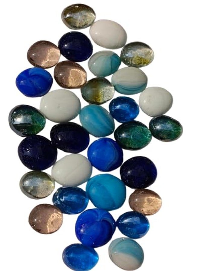 Parakh Decorative Glass Pebbles, Multicolour Flat Round Marble for Aquarium, 100gm - Image 3